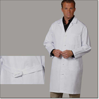 Superior Uniform Group 437 Unisex White 100 Cotton Hwt Lab Coat Knots St Lab Coats S R Uniforms