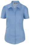Edwards Ladies Tailored Open Neck Stretch Blouse-Short Sleeve