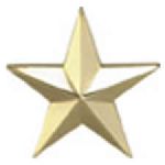 Pairs - Single 7/32" Star -1 Clutch - Gold