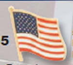 Wavy American Flag Pin Epoxy